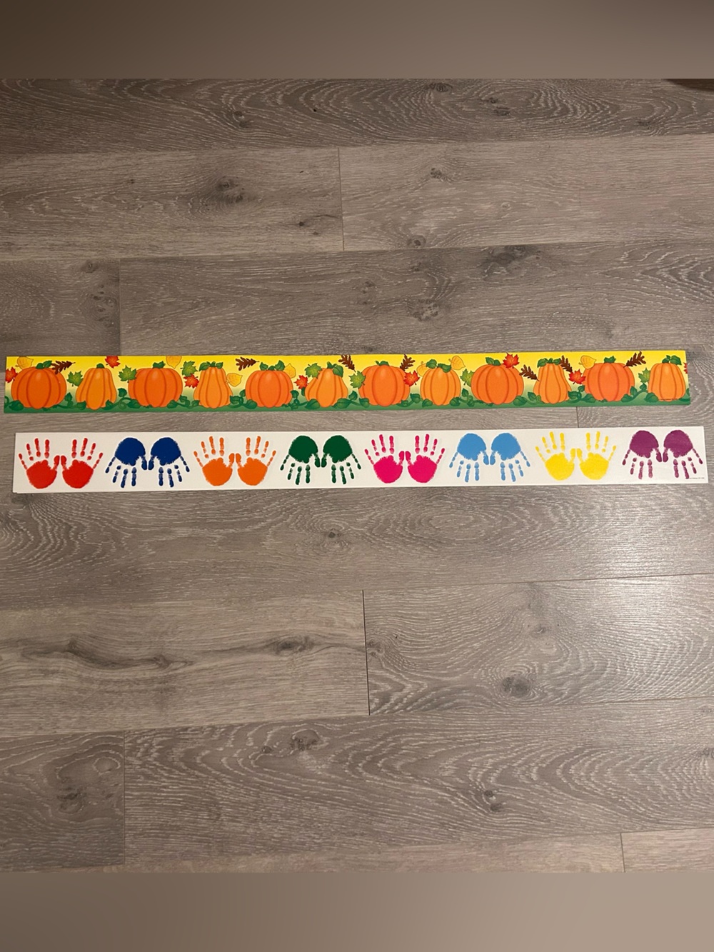 Carson Dellosa Colorful Handprint and Pumpkin Classroom Border Trim - Multicolor